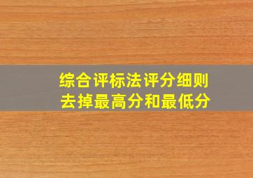 综合评标法评分细则 去掉最高分和最低分